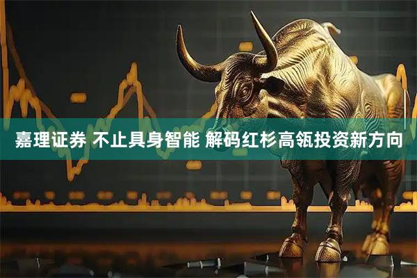 嘉理证券 不止具身智能 解码红杉高瓴投资新方向