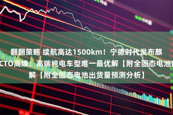 翻翻策略 续航高达1500km！宁德时代发布麒麟凝聚态电池，CTO高焕：高端纯电车型唯一最优解【附全固态电池出货量预测分析】