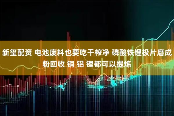 新玺配资 电池废料也要吃干榨净 磷酸铁锂极片磨成粉回收 铜 铝 锂都可以提炼