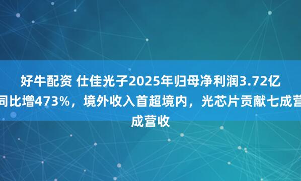 好牛配资 仕佳光子2025年归母净利润3.72亿元同比增473%，境外收入首超境内，光芯片贡献七成营收