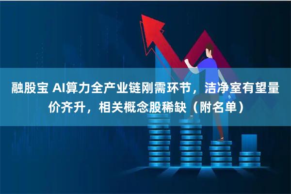 融股宝 AI算力全产业链刚需环节，洁净室有望量价齐升，相关概念股稀缺（附名单）