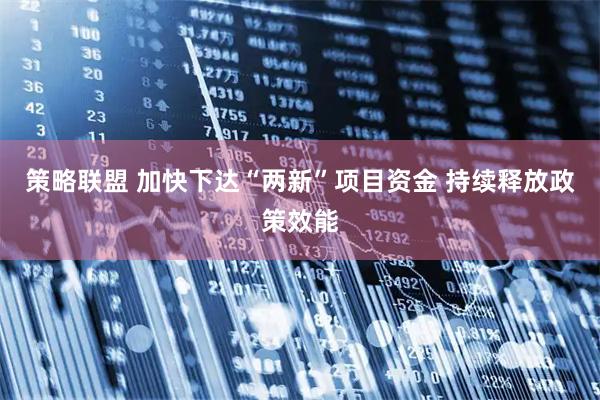 策略联盟 加快下达“两新”项目资金 持续释放政策效能
